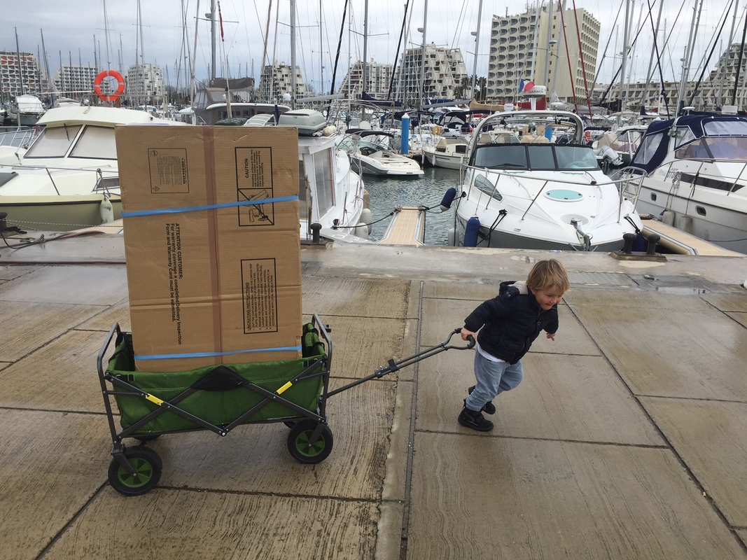 Arthur dragging the outboard